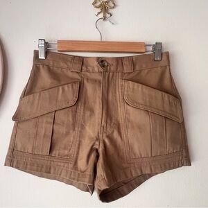 TRAVE clothing khaki cargo shorts tan Womens SIZE 24 utility carpenter fisherman